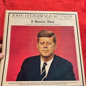 John F. Kennedy Memorial LP Vinyl record Album 1963 . Collectors Album
